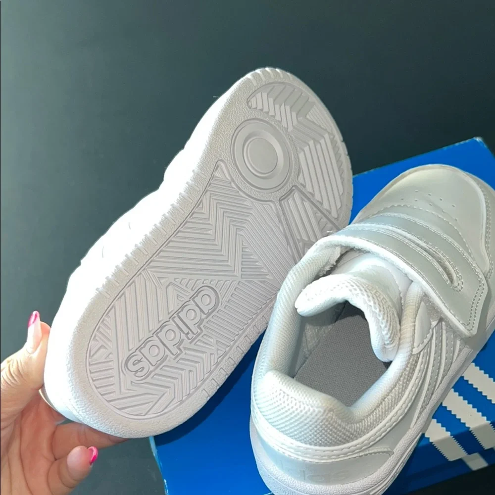 adidas Kids White Velcro Sneakers